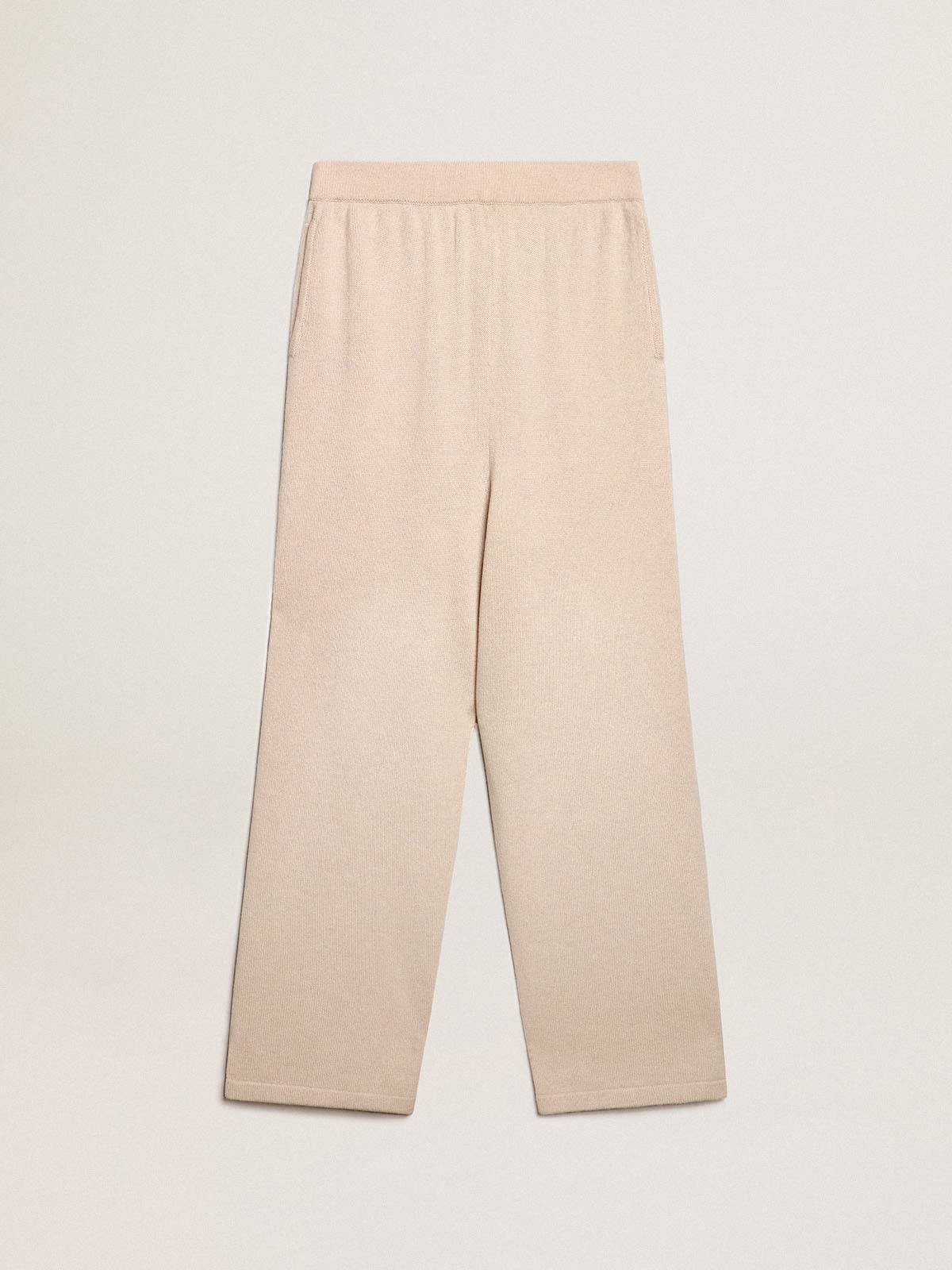 Pantalon de jogging pour femme en cachemire mélangé blanc naturel