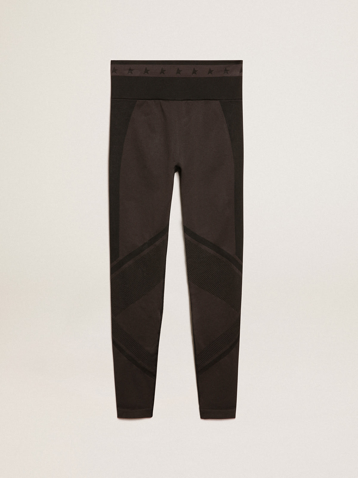 Golden Goose - Women’s black leggings with mixed stitching in 