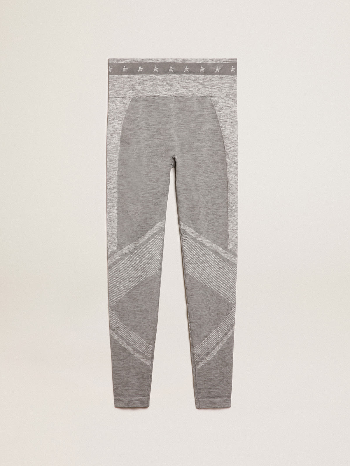 Golden Goose - Women’s gray melange leggings with mixed stitching in 
