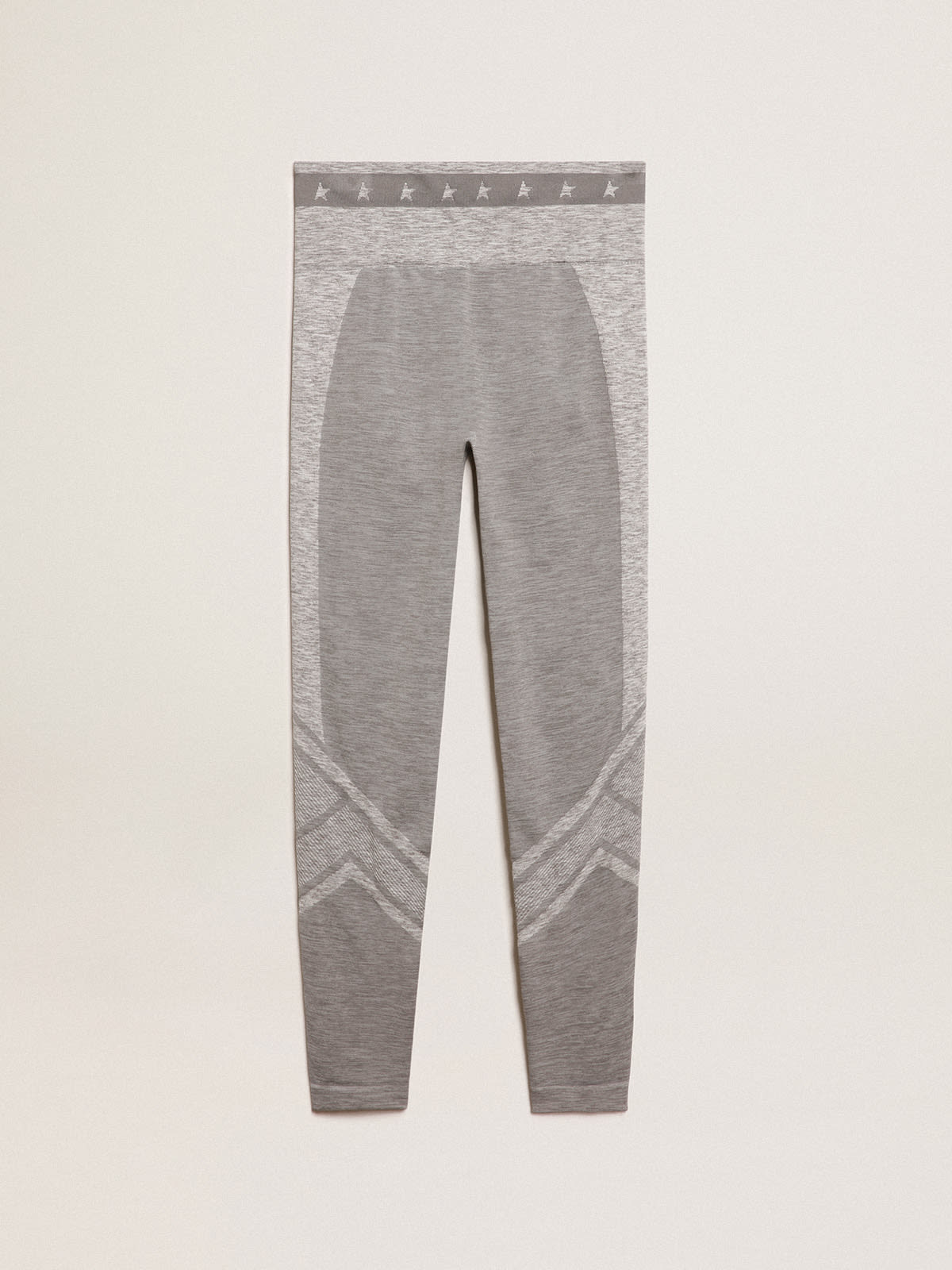 Golden Goose - Women’s gray melange leggings with mixed stitching in 