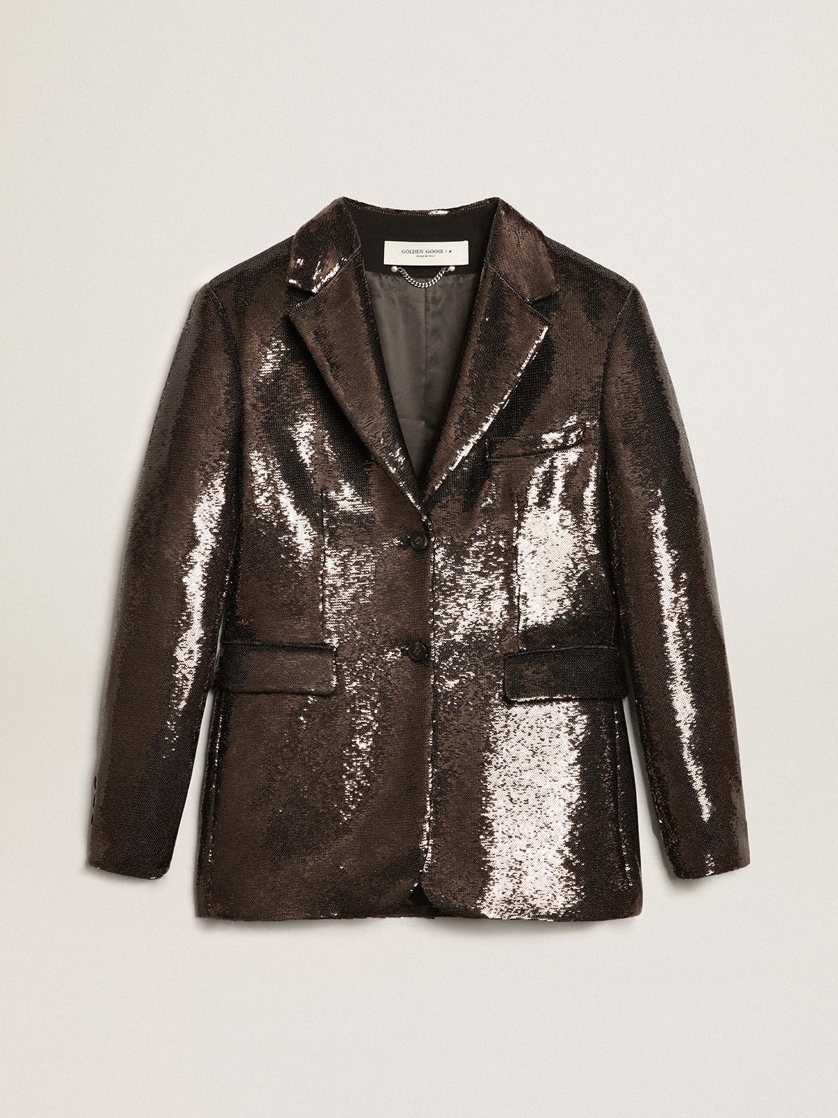 Golden Goose - Gray single-breasted blazer with all-over sequins in 