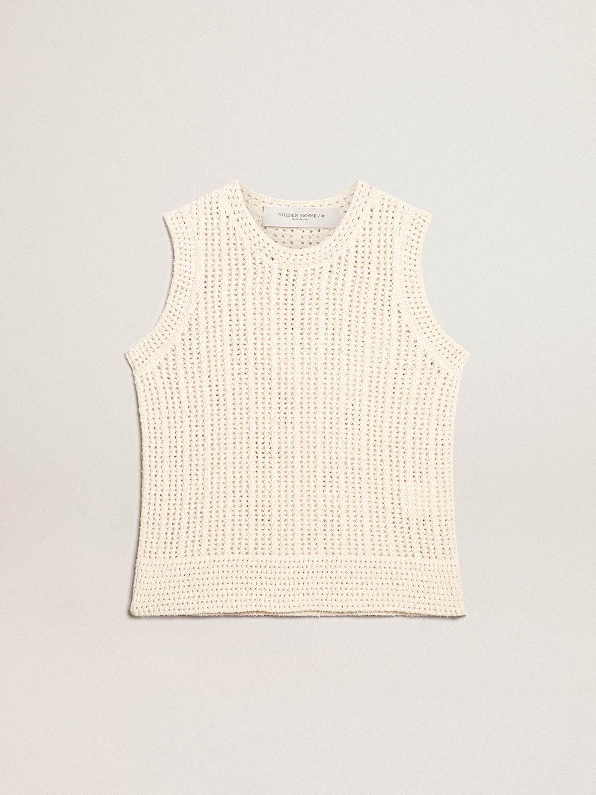 Golden Goose - Papyrus-colored knitted sleeveless top in 