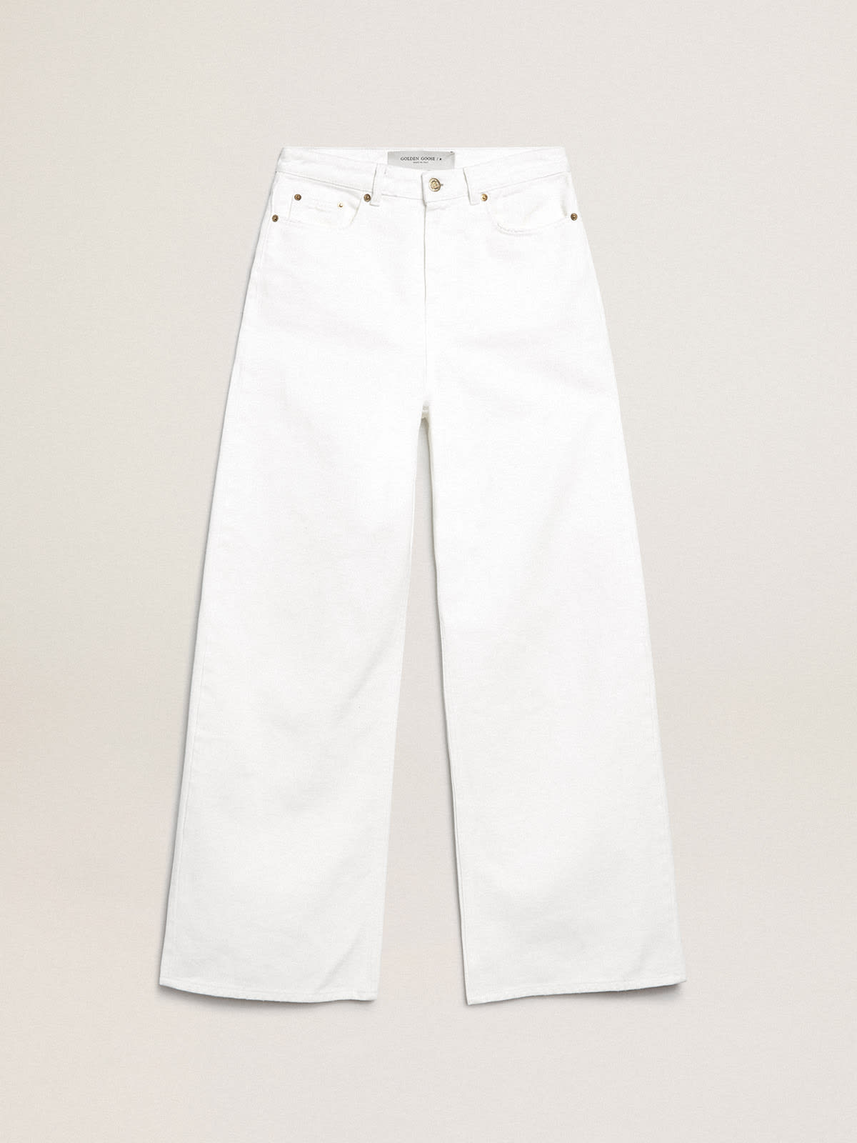 Golden Goose - Wide-leg jeans in white bull denim in 