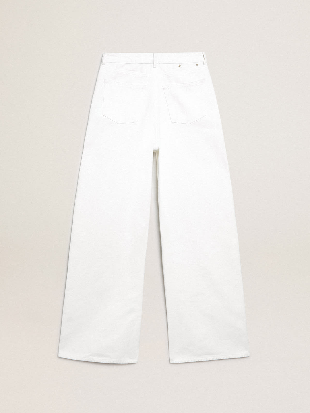 Golden Goose - Wide-leg jeans in white bull denim in 
