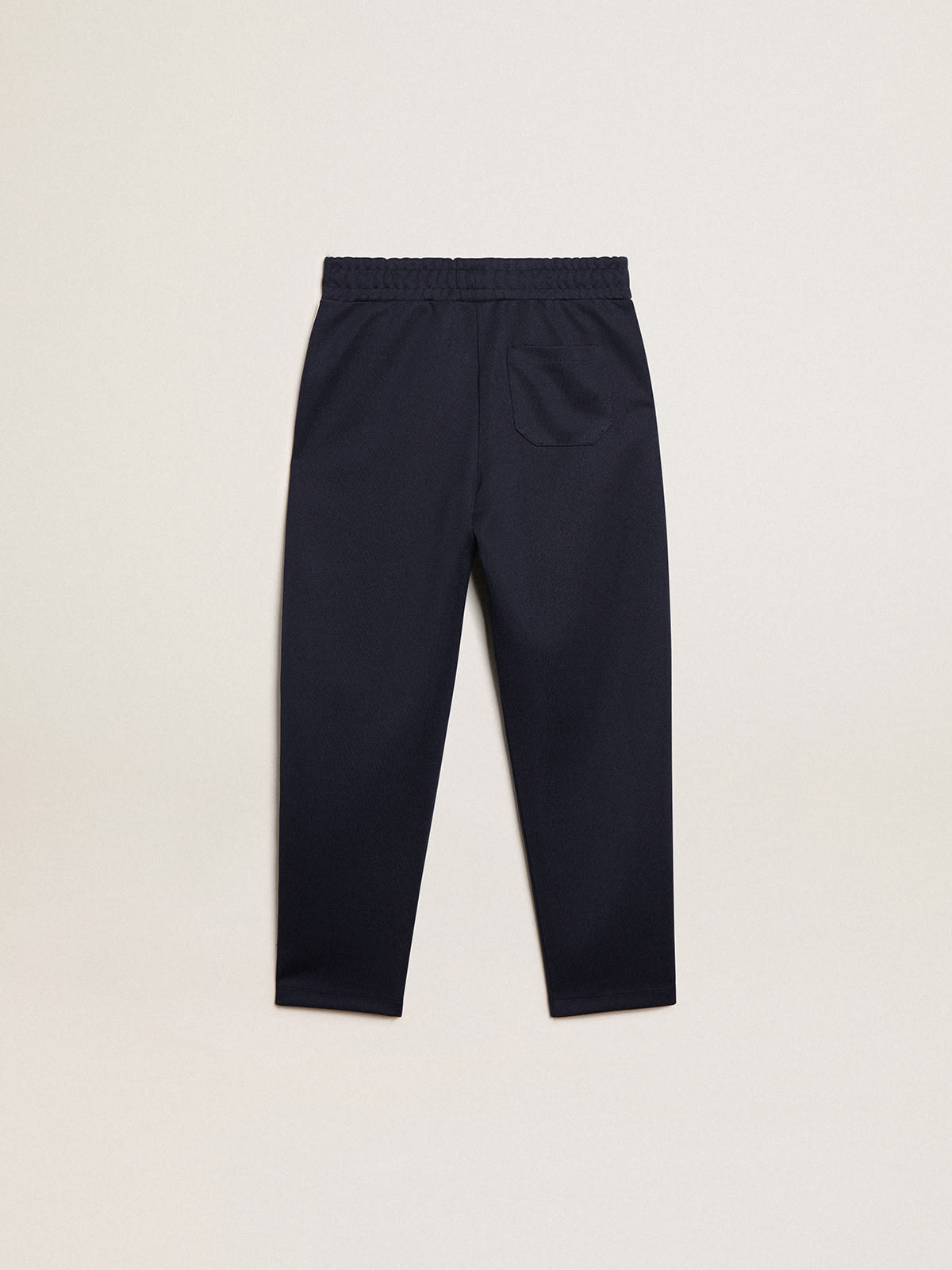 Golden Goose - Dark blue joggers with white strip and contrasting stars in 