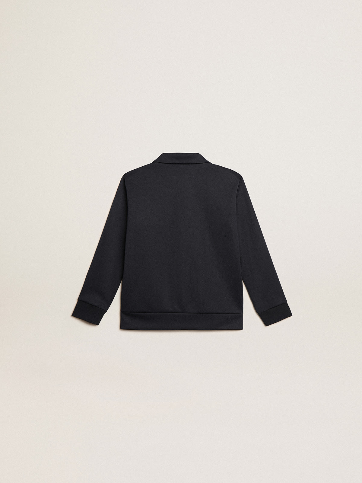 Golden Goose - Dark blue zipped sweatshirt with white strip and contrasting stars in 