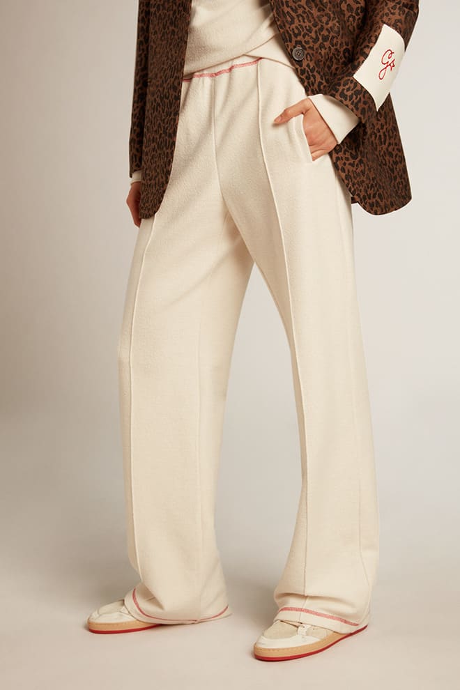 Golden Goose - Pantalon de jogging blanc caractéristique femme avec logo CNY in 