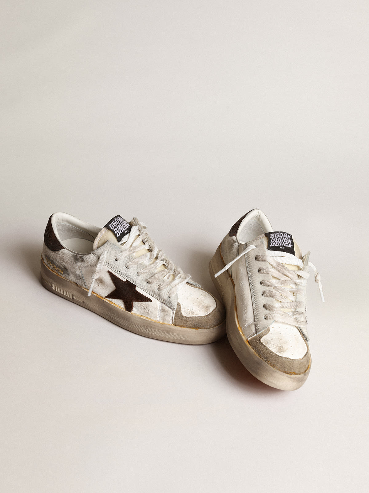 Women s Stardan in nappa and pony skin with brown suede star