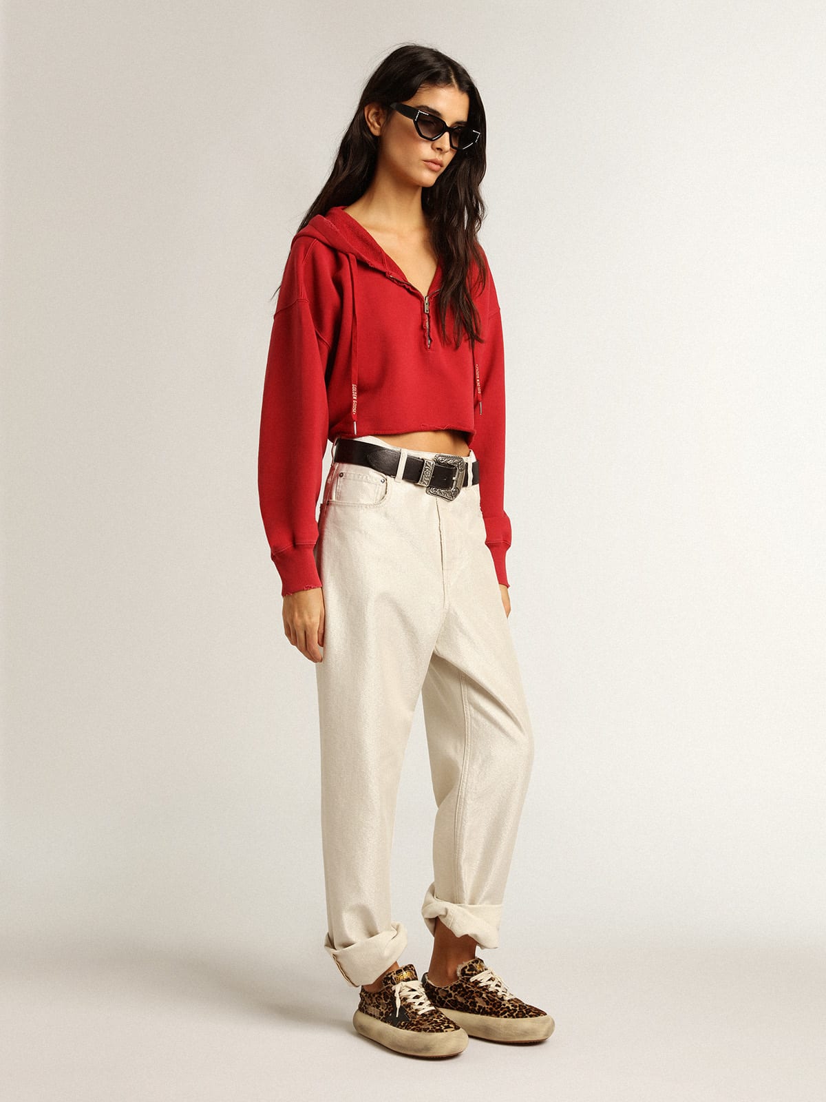 Golden velvet high-rise pants in brown - Golden Goose