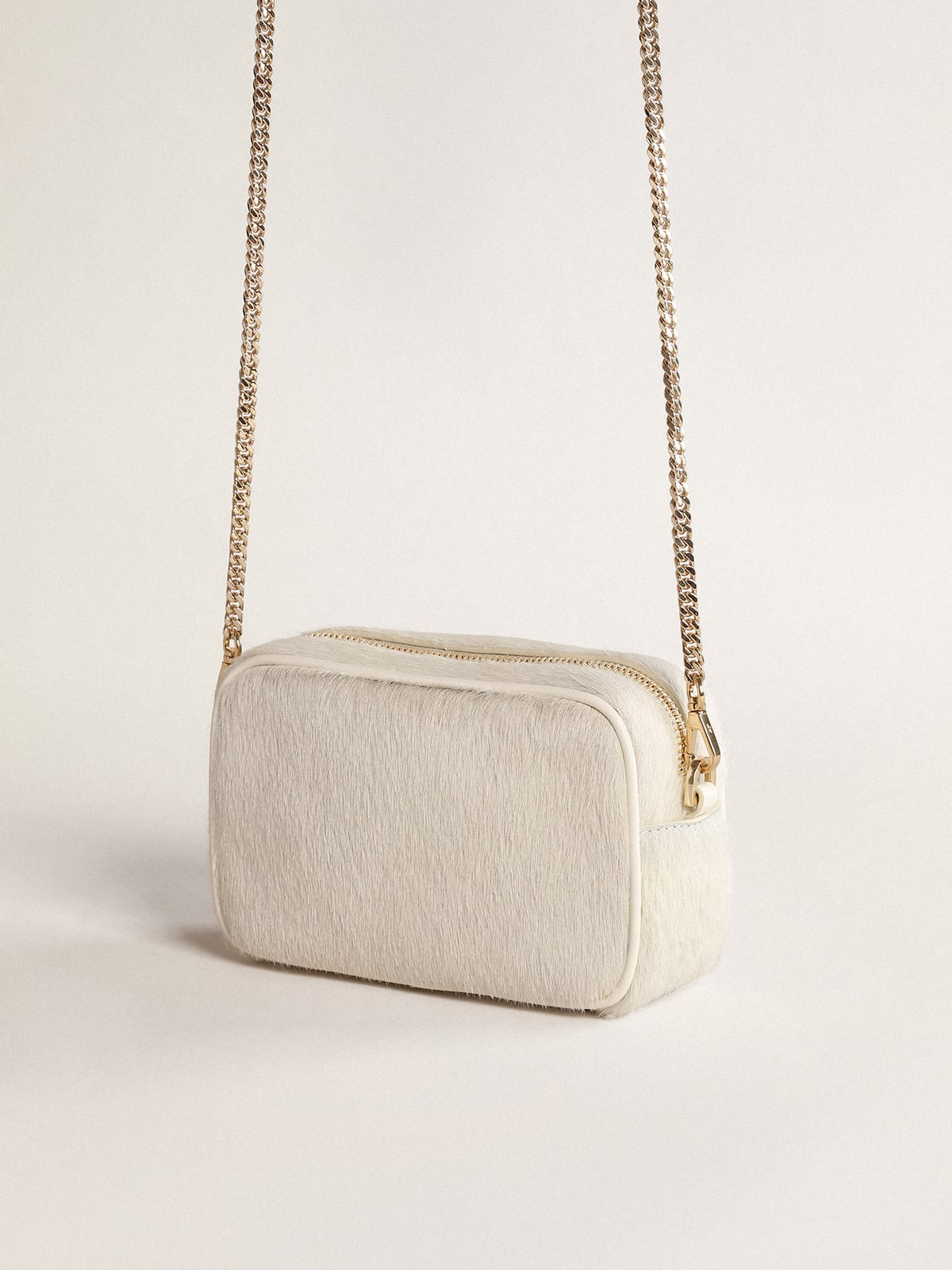 Golden Goose - Mini Star Bag in heritage white leather with tone-on-tone star in 