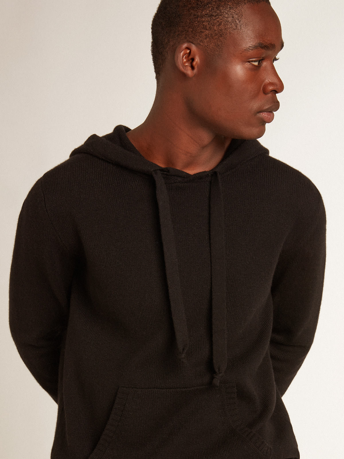 Black store cashmere hoodie