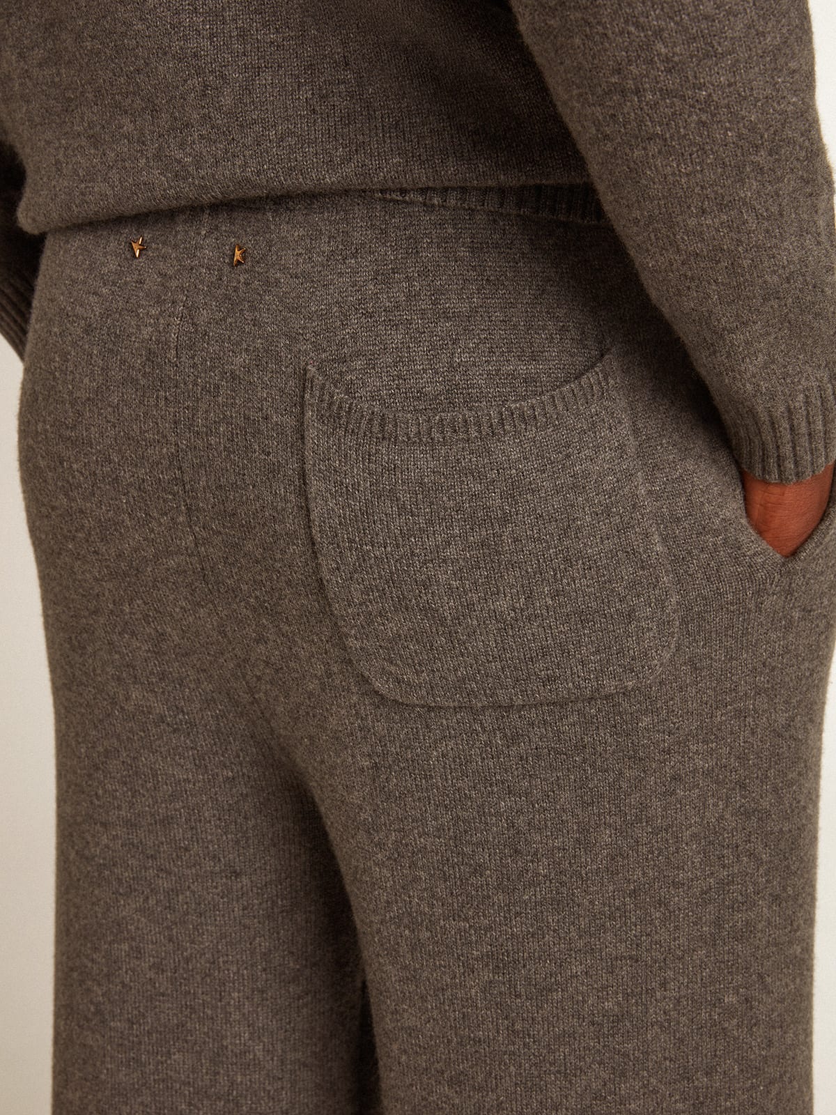 Ribbed Joggers - Dark gray melange - Ladies