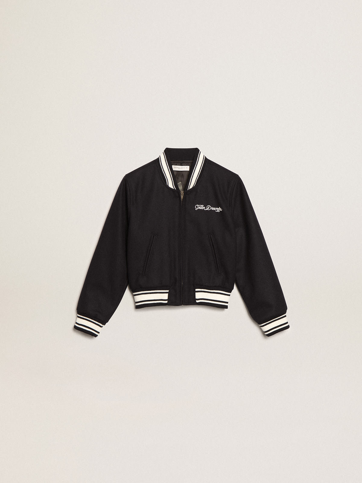 Golden Goose - Boys’ bomber jacket in dark blue wool  in 