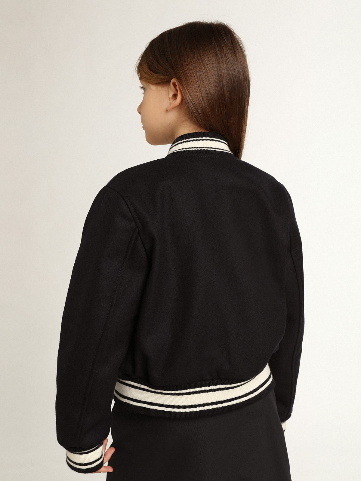 Golden Goose - Boys’ bomber jacket in dark blue wool  in 