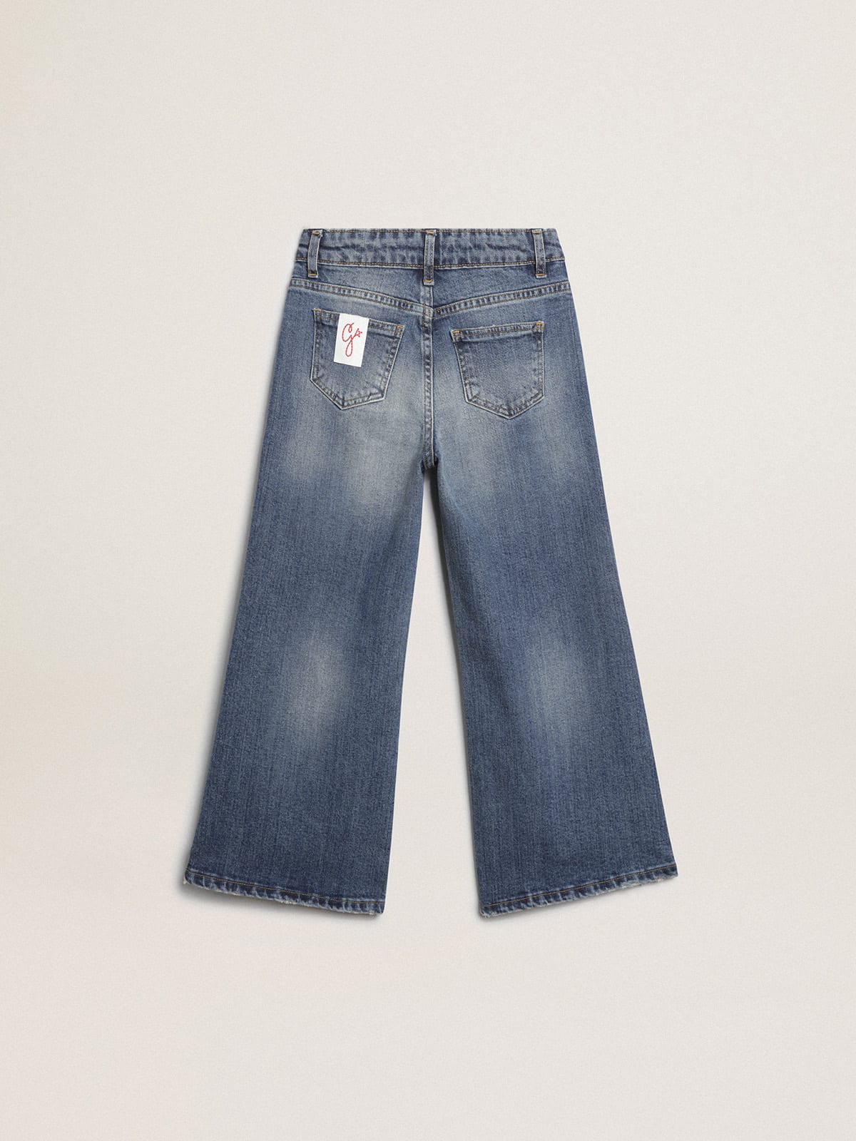 Golden Goose - Wide-leg jeans in mid-blue bull denim in 