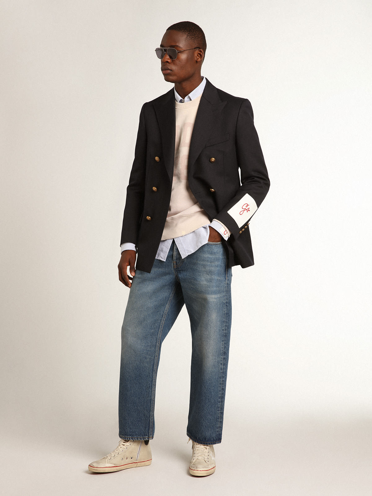 Golden Goose - Stonewashed-effect blue jeans in 