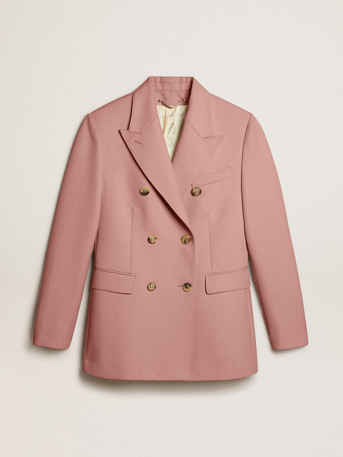 Golden Goose - Double-breasted blazer in pink tailoring fabric in 