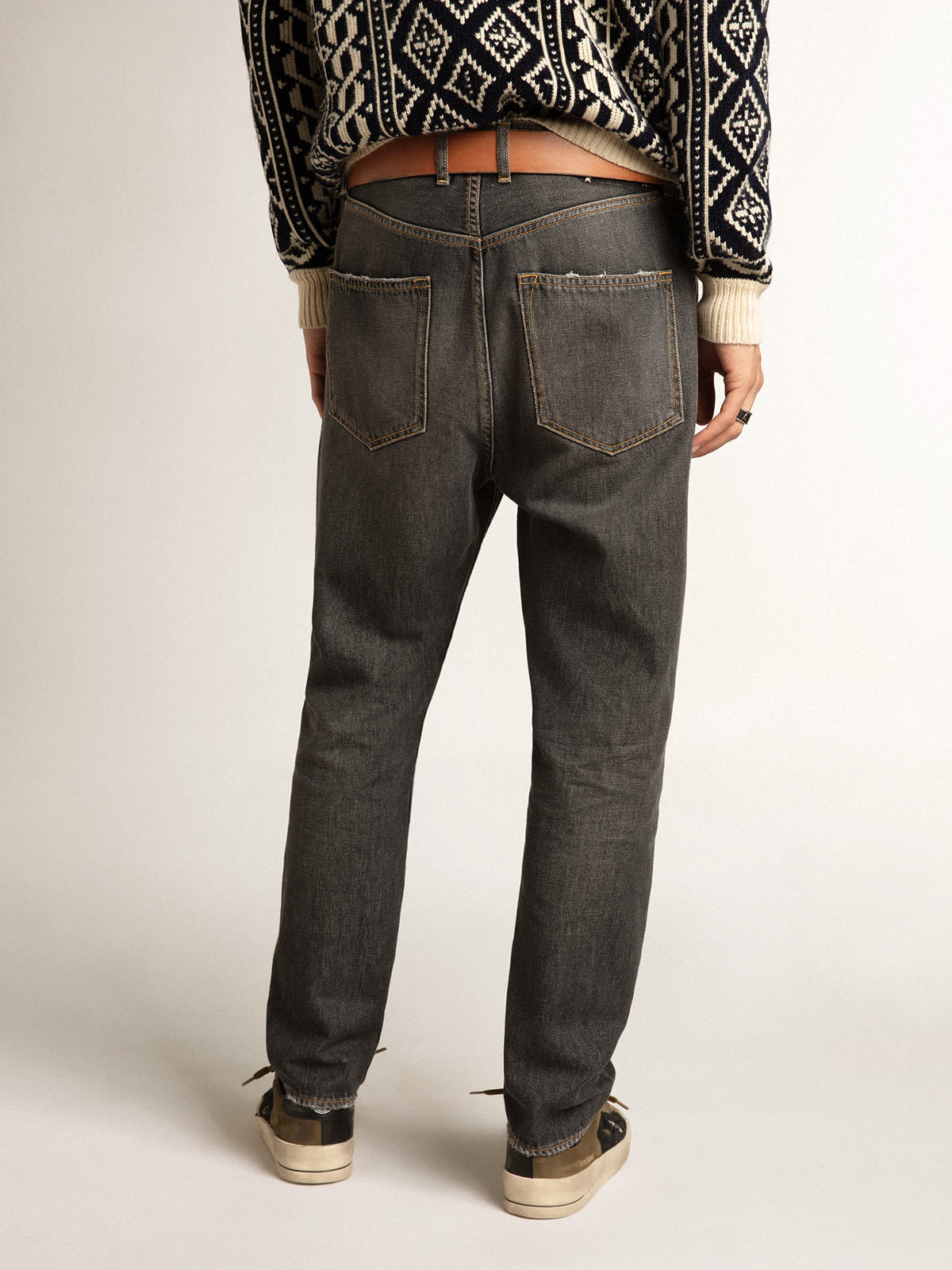 Golden Goose - Jeans neri slim fit dal lavaggio medio in 