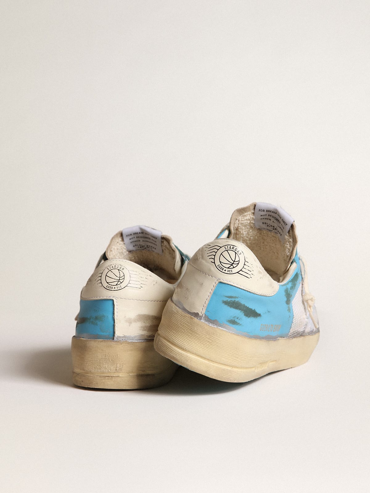 Golden Goose - Men's Stardan LAB in light blue nappa leather and white mesh in 