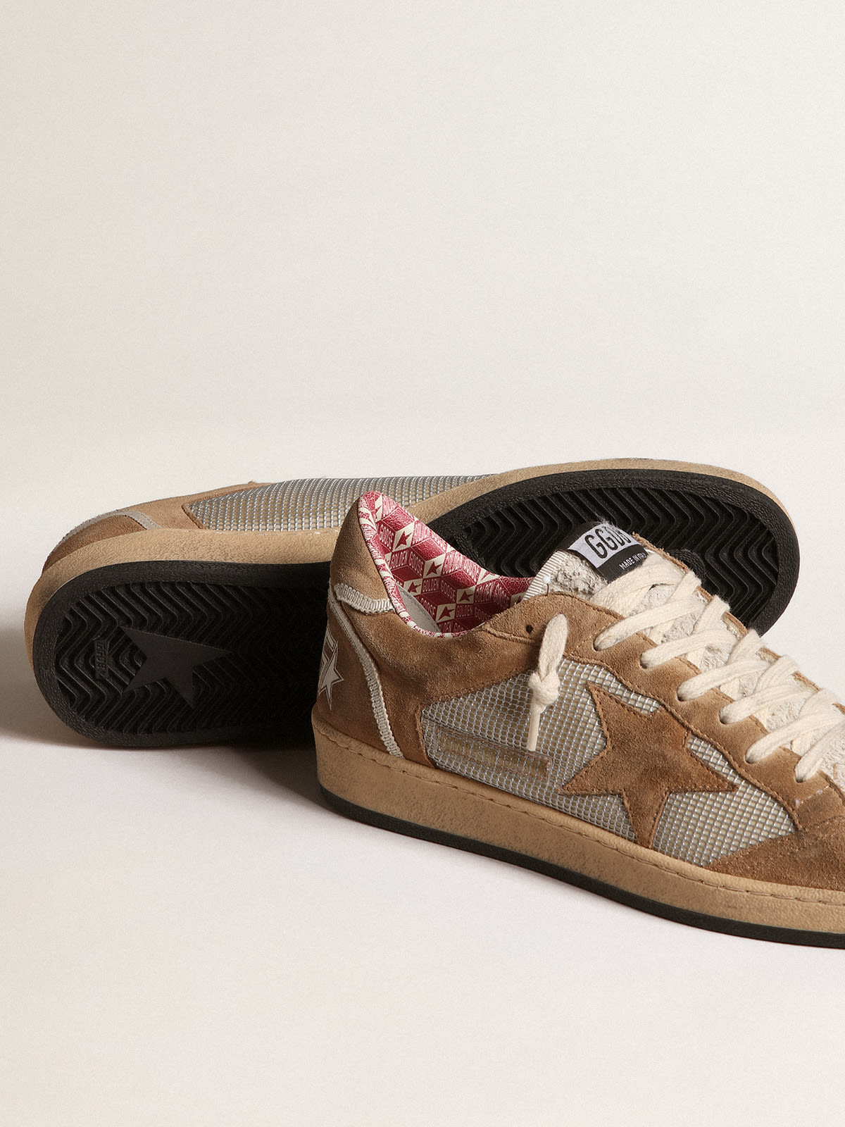 Golden Goose - Men's Ball Star LAB in buff-colored suede  in 