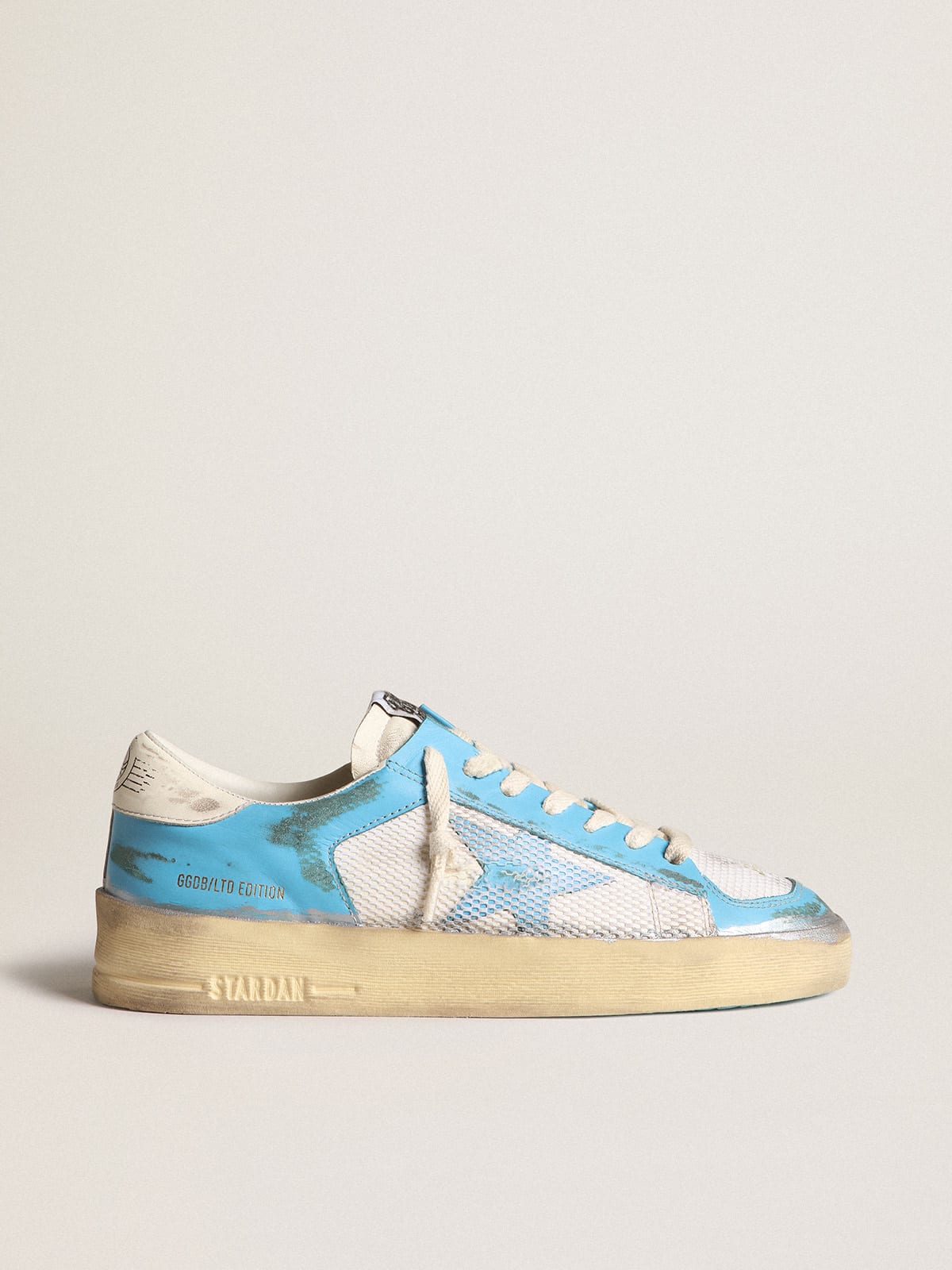 Golden Goose - Women's Stardan LAB in light blue nappa leather and white mesh in 