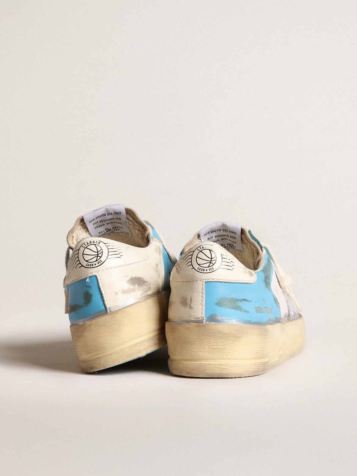 Golden Goose - Women's Stardan LAB in light blue nappa leather and white mesh in 
