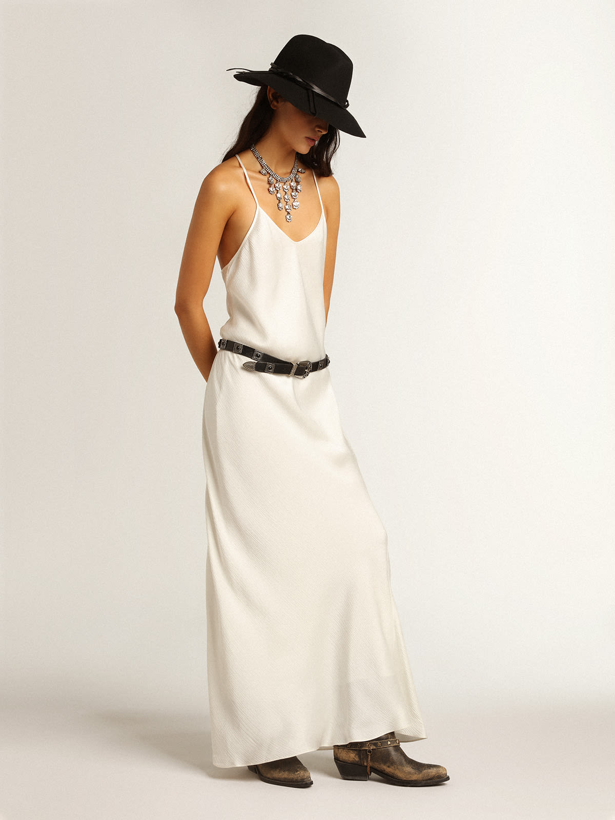 Golden Goose - Parchment-colored slip dress in 