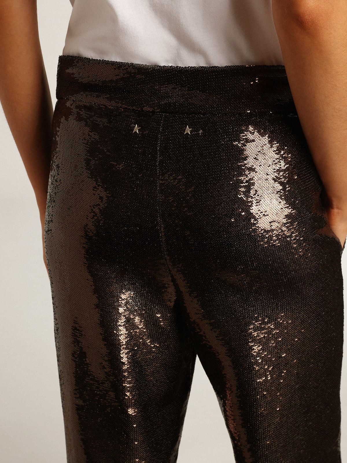 French Connection Sequin Legging in Metallic