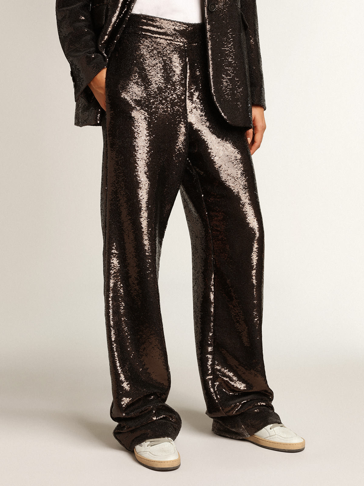 Golden Goose - Gray pants with all-over sequins in 