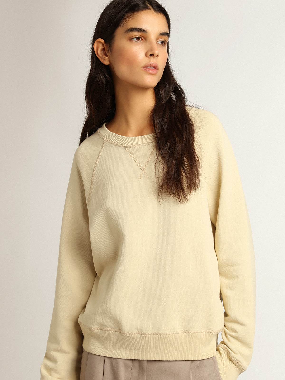 Golden Goose - Marzipan-colored sweatshirt with lettering on the back in 