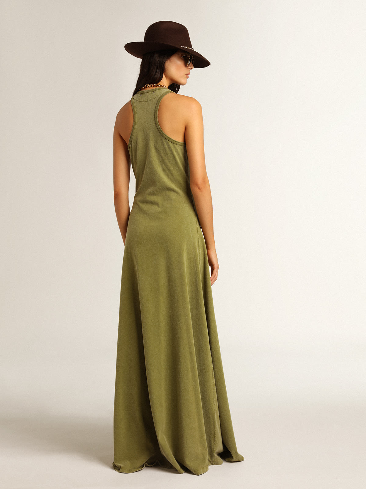 Pesto-green tank dress