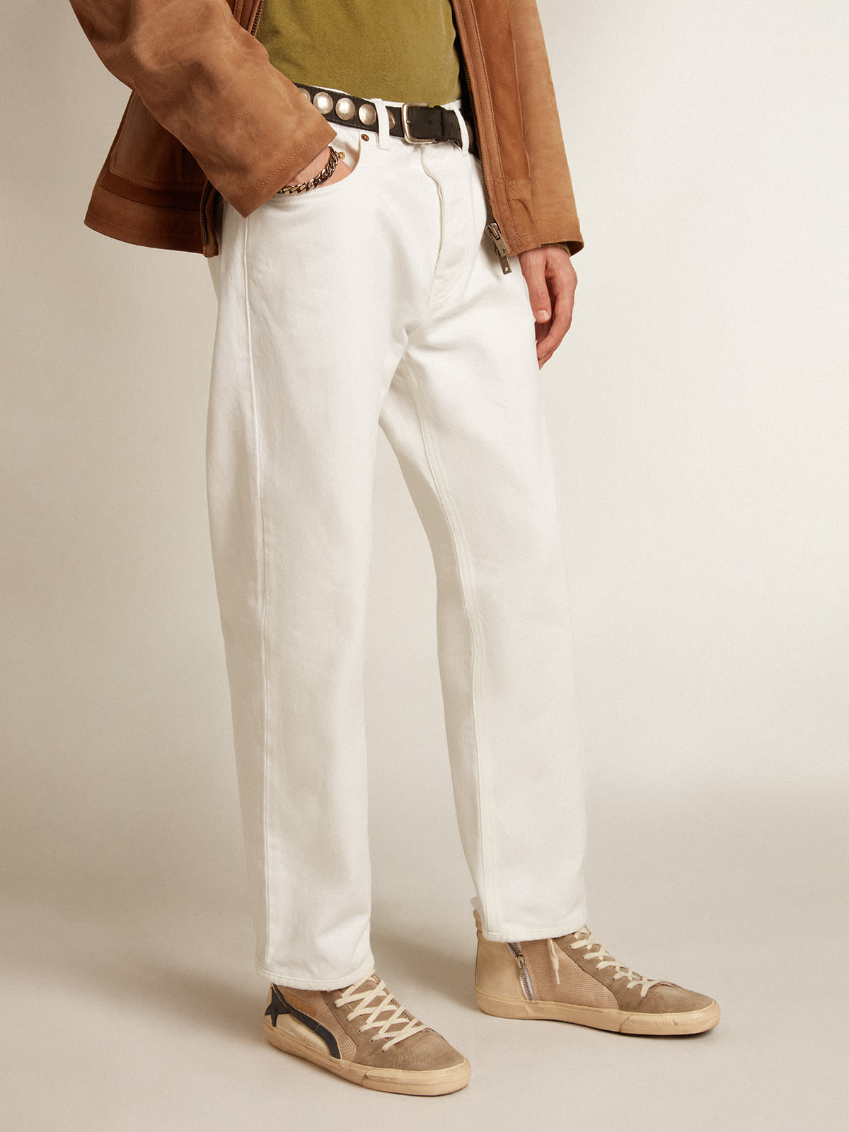 Golden Goose - Stonewashed-effect white jeans in 