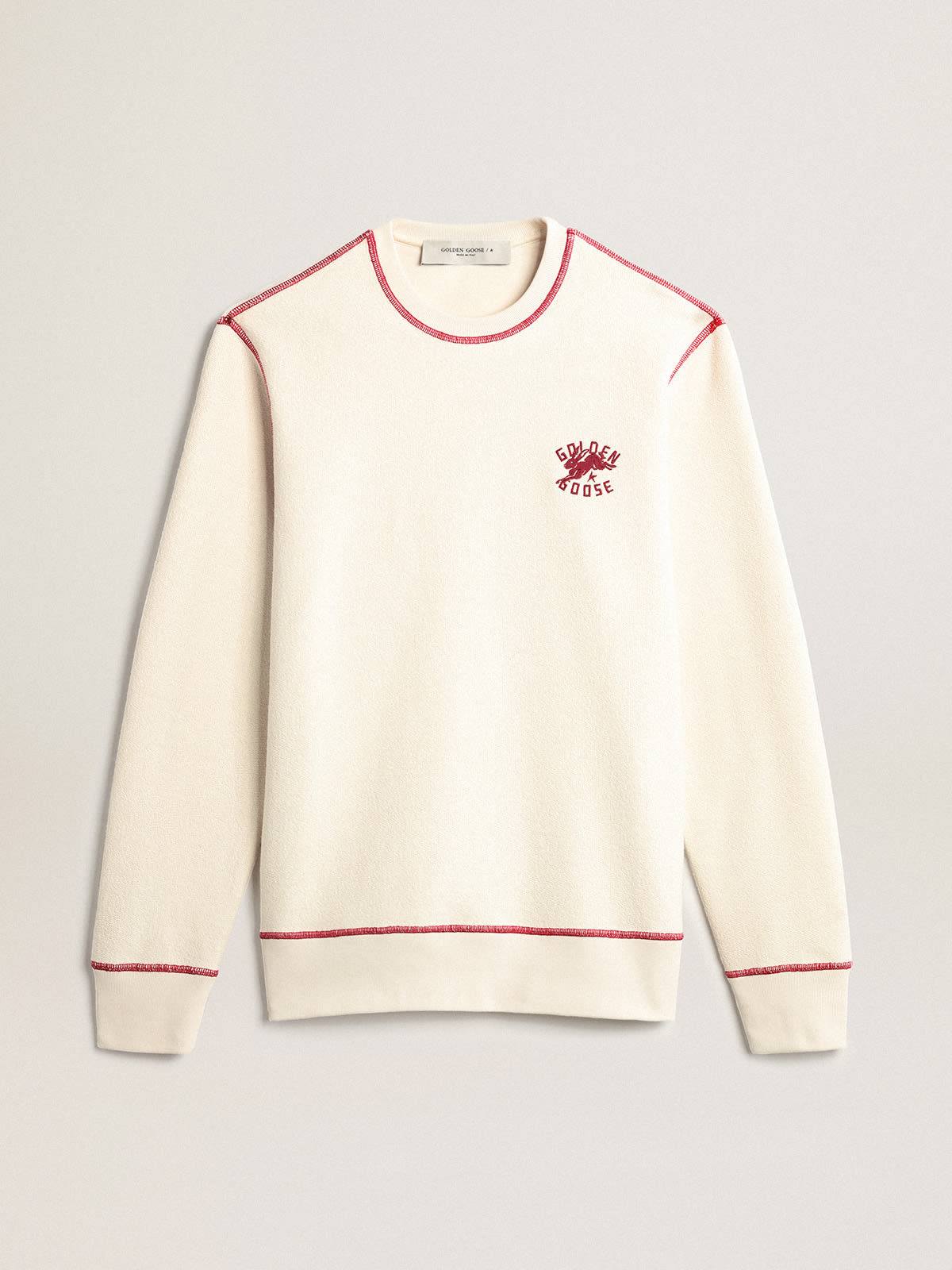 Golden Goose - Men’s heritage white sweatshirt with CNY logo in 