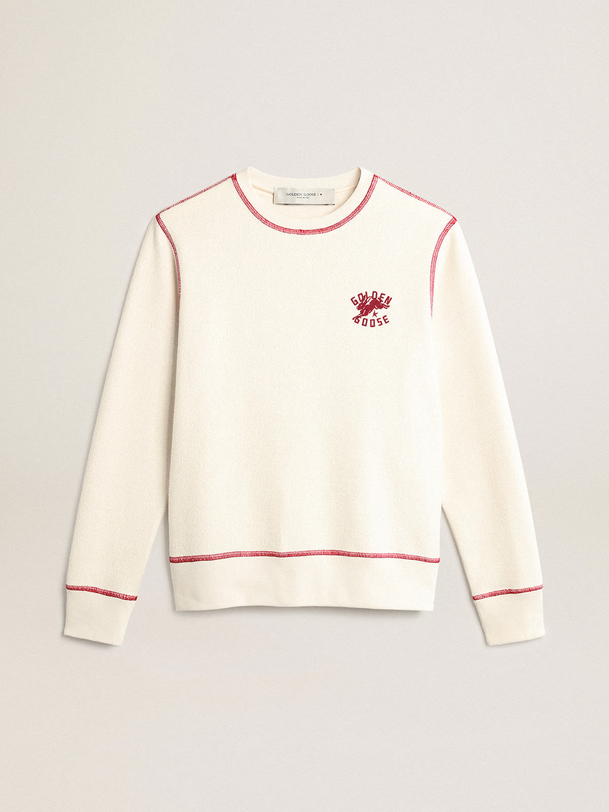 Golden Goose - Women’s heritage white sweatshirt with CNY logo in 