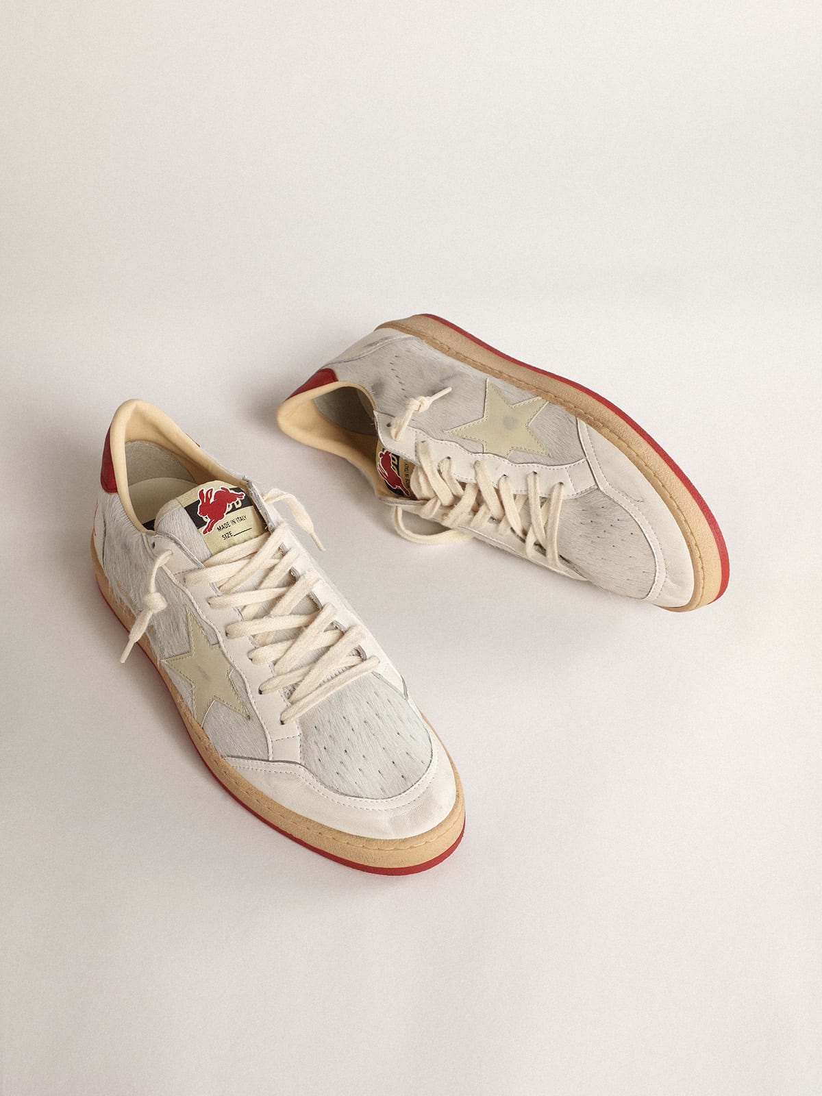 Golden Goose - Men’s Ball Star LTD CNY in white pony skin with leather star in 