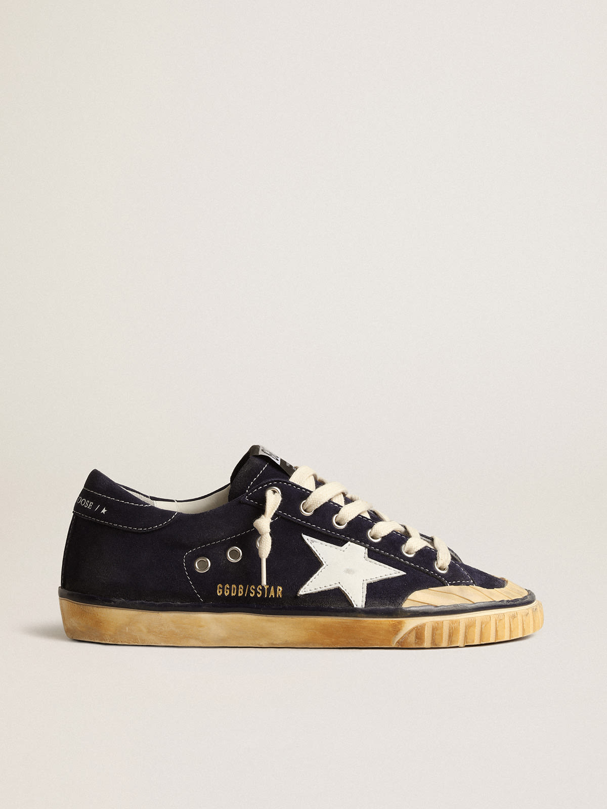 Golden Goose - Men’s Super-Star Penstar LTD in blue suede with white star in 