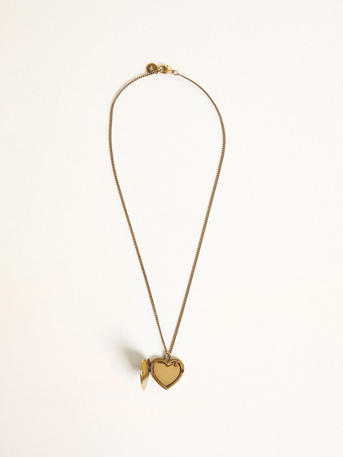 Golden Goose - Altgoldfarbene Halskette mit Herz-Charms in 