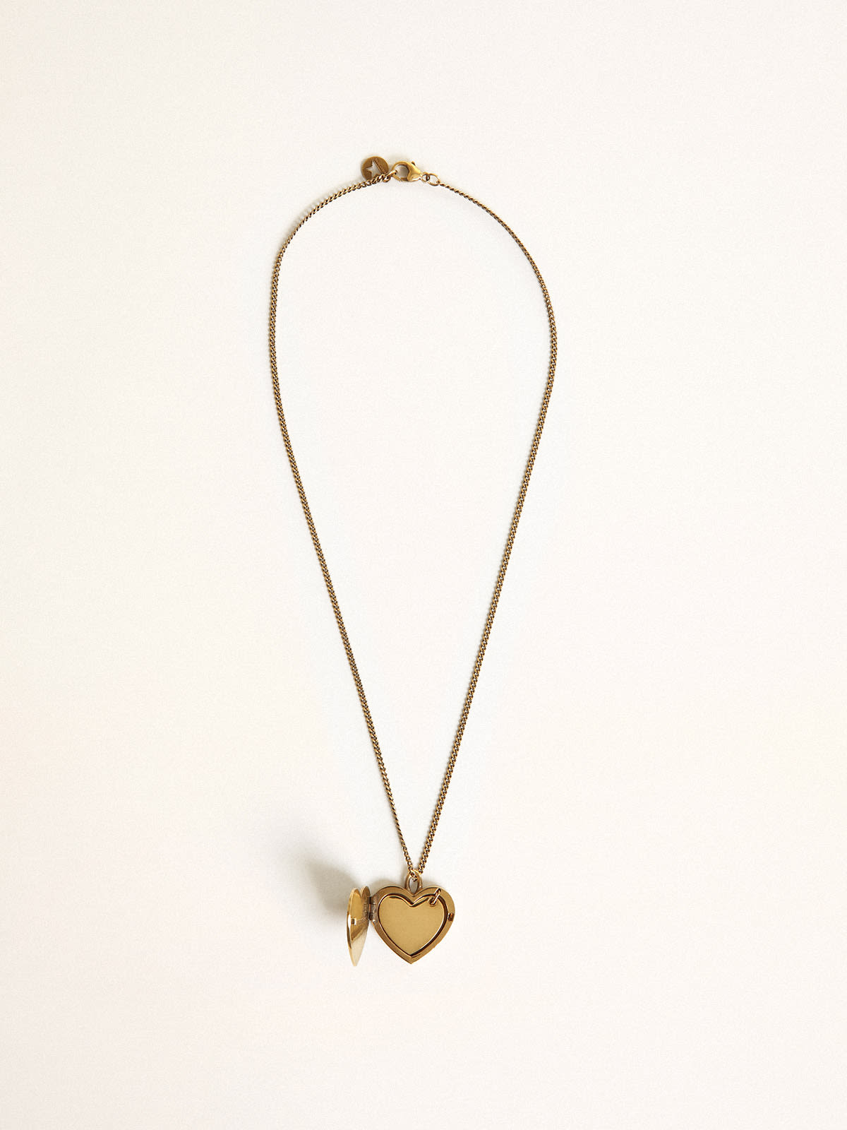 Golden Goose - Necklace in old gold color with heart charms in 