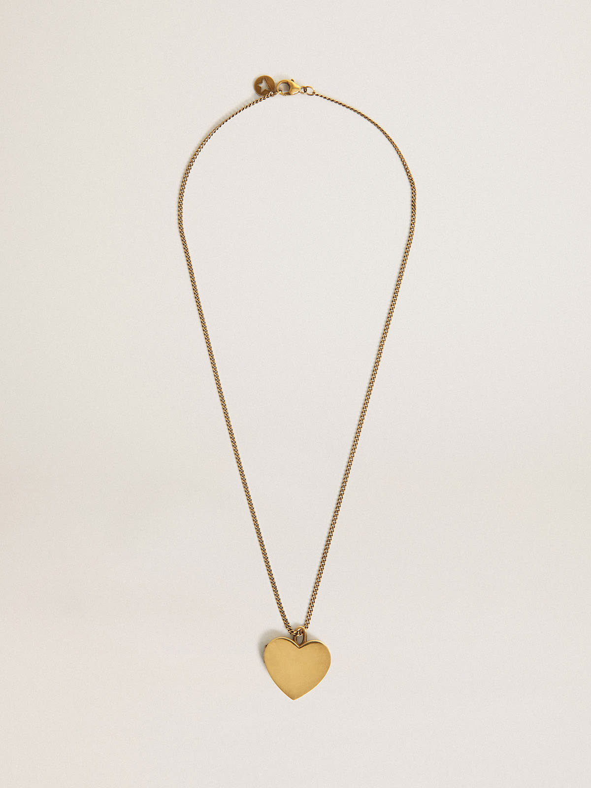 Golden Goose - Necklace in old gold color with heart charms in 