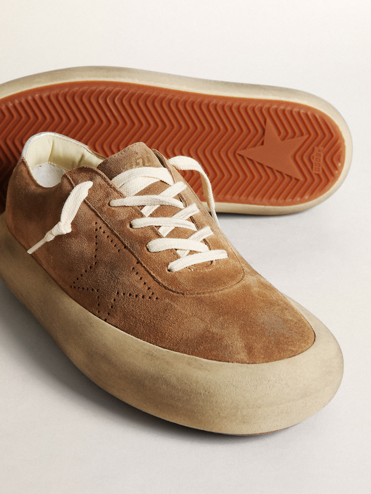 Golden Goose - Men's Space-Star in tobacco-colored suede in 