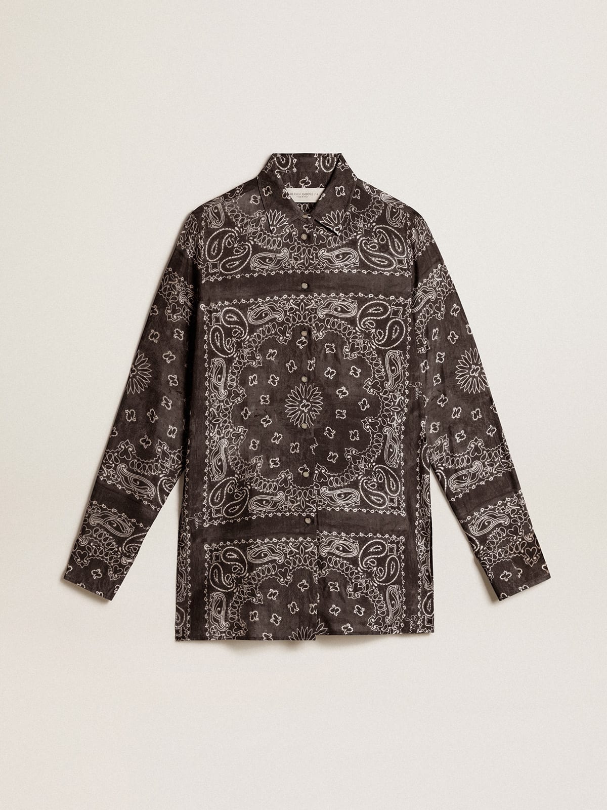 Golden Goose - Pajama shirt in anthracite gray with paisley print in 
