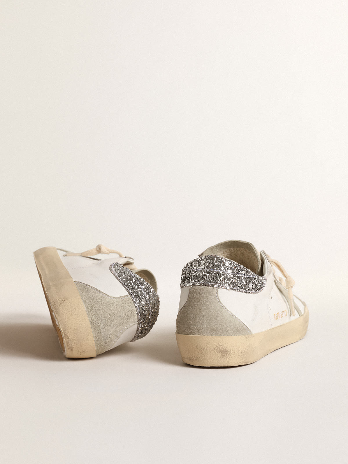 Golden goose sneakers deals silver glitter star