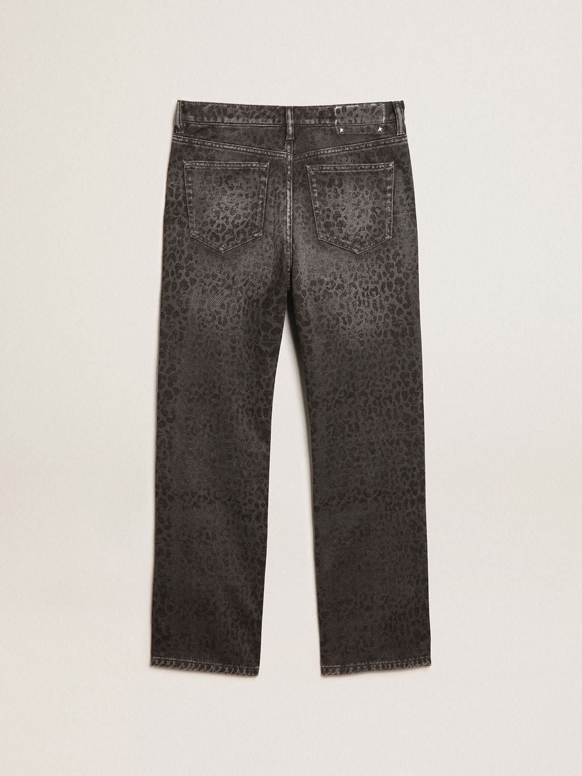 Golden Goose - Women’s gray jeans with leopard print in 