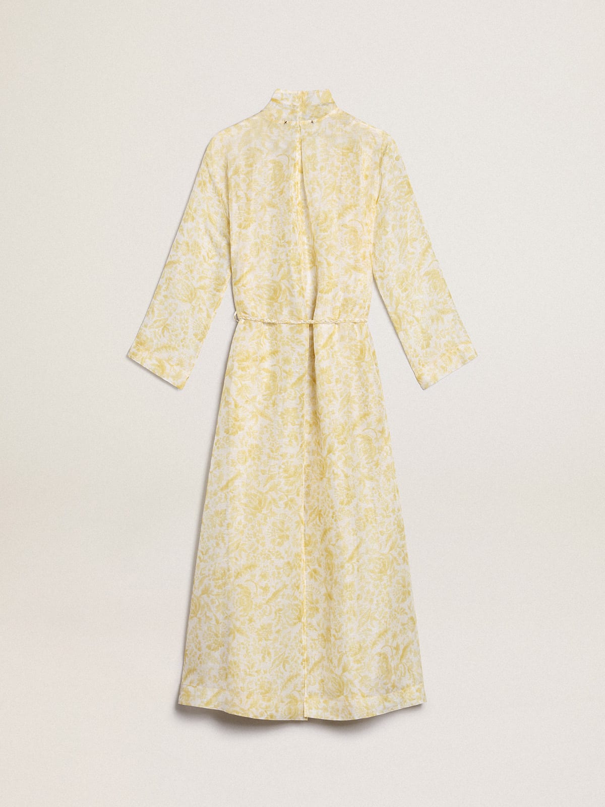 Golden Goose - Resort Collection linen blend kaftan dress with lemon yellow print in 
