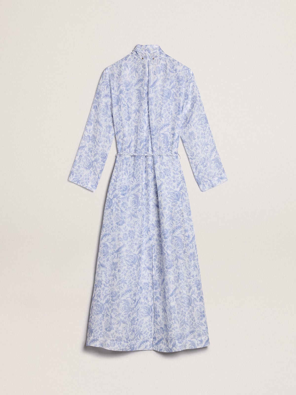 Golden Goose - Resort Collection linen blend kaftan dress with Mediterranean blue print in 