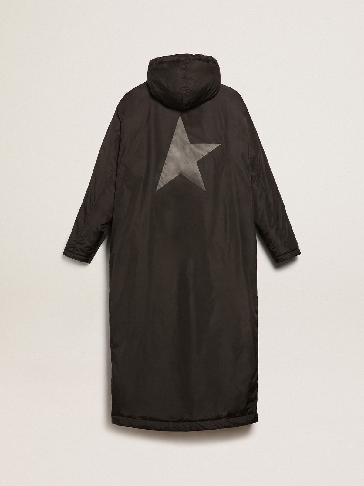 Golden Goose - Men’s black Star Collection ankle-length hooded padded jacket in 