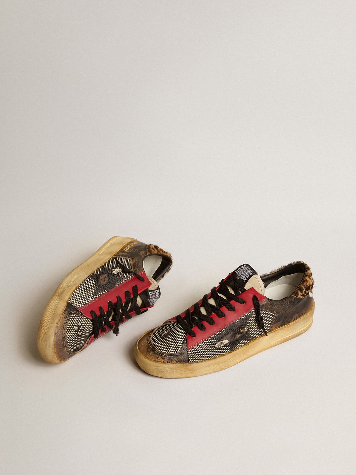 Golden goose superstar python cheap & leopard print sneakers