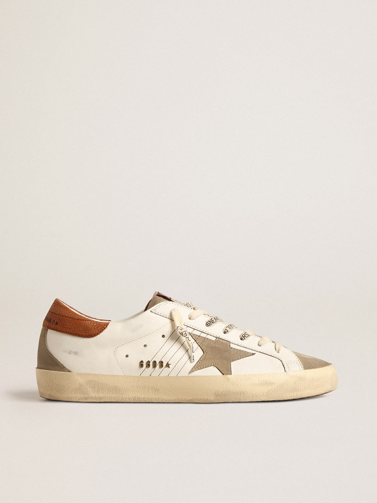 Golden Goose - Super-Star with suede star and brown leather heel tab in 