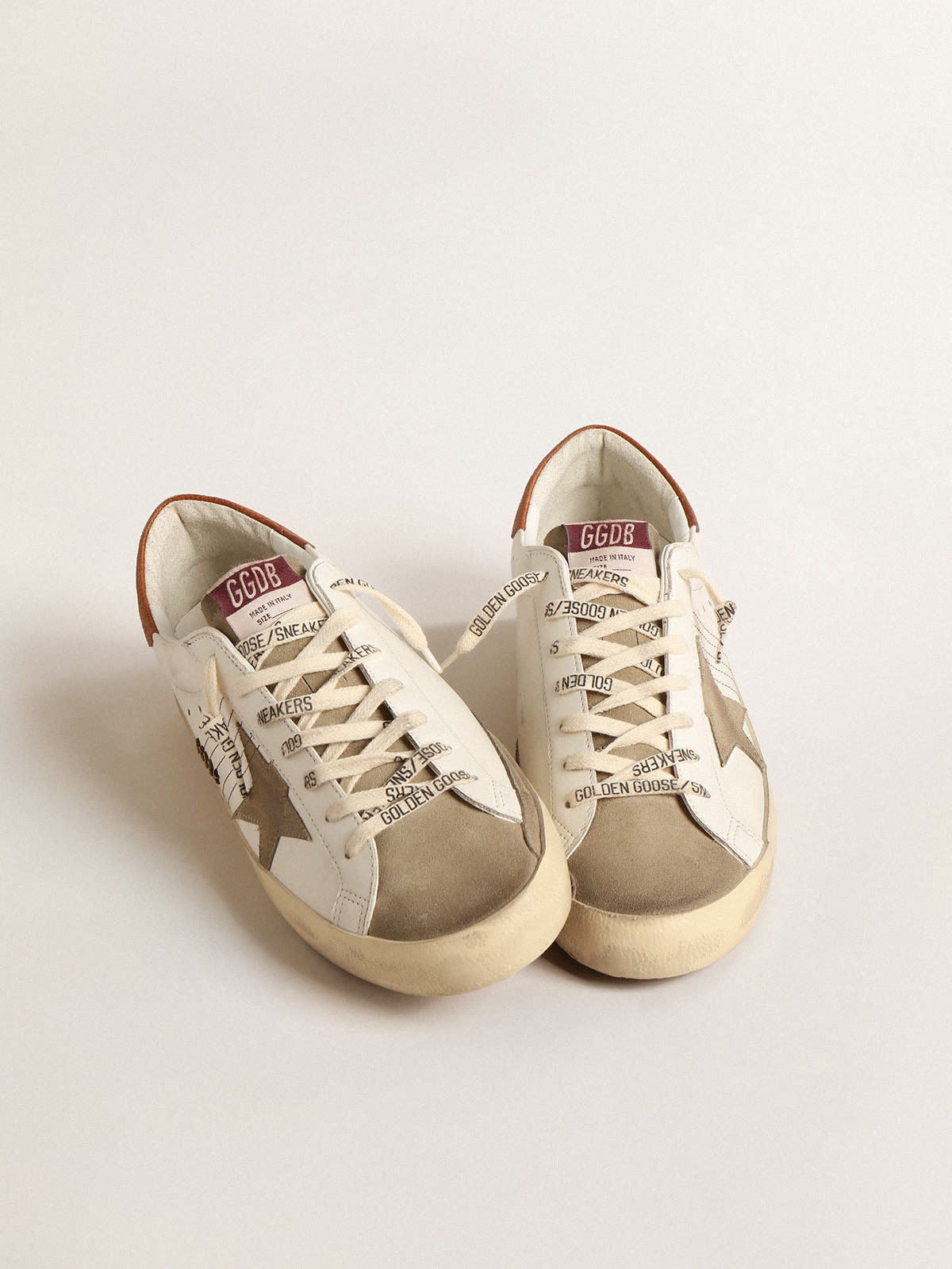 Golden Goose - Super-Star with suede star and brown leather heel tab in 