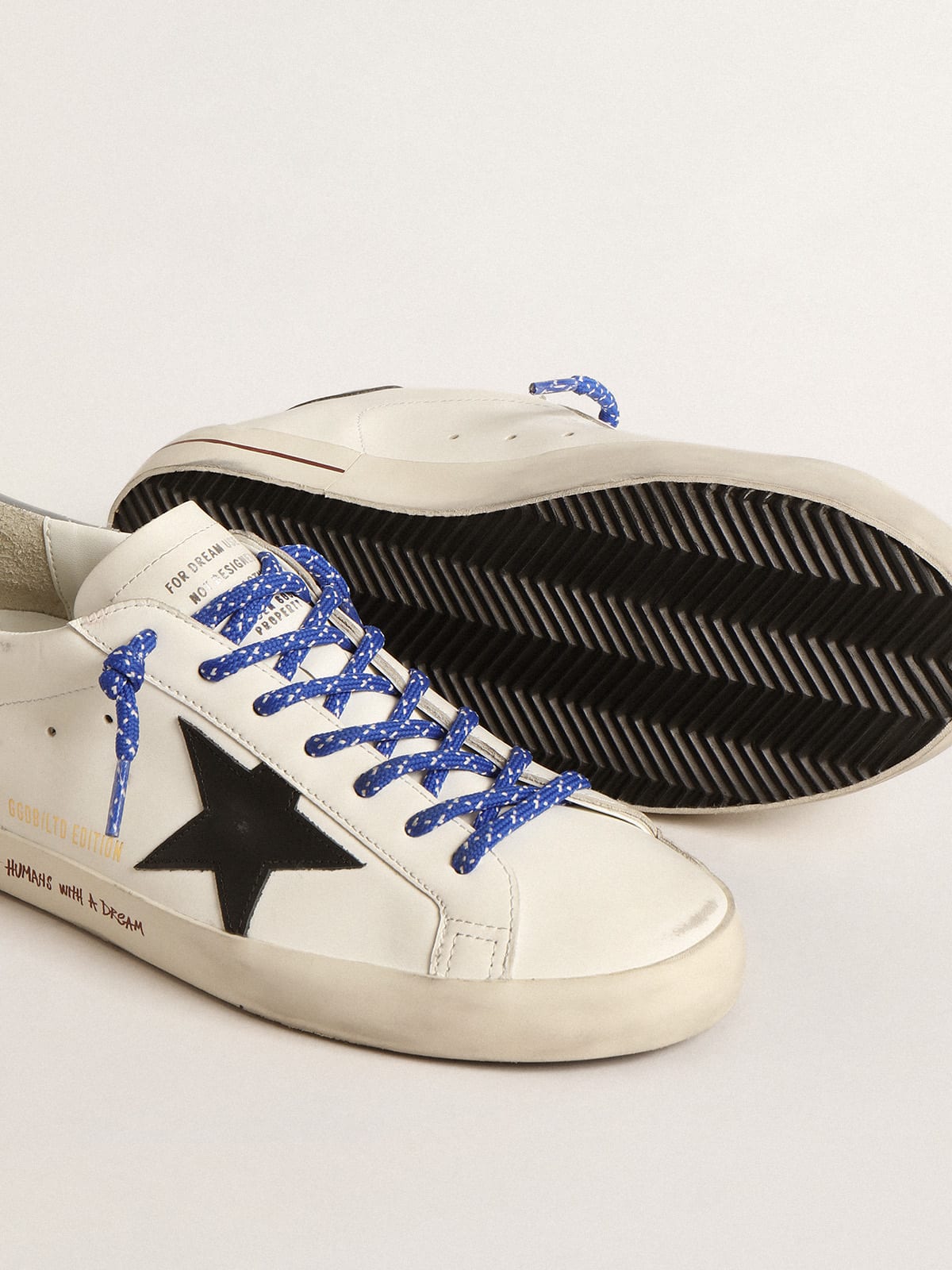 Golden Goose - Super-Star LTD with black leather star and gray heel tab in 